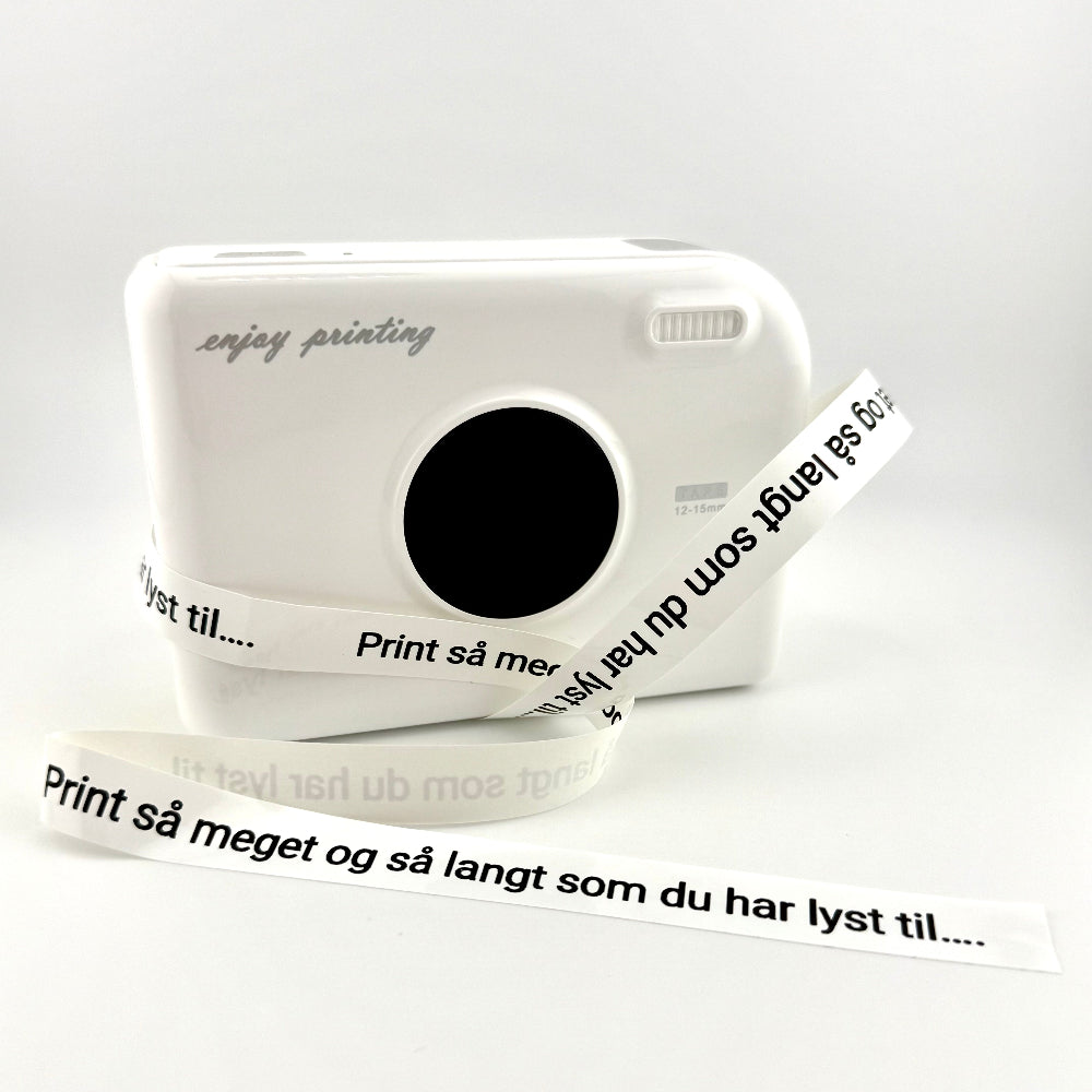Labeltape sort på hvid 15mm x 8m